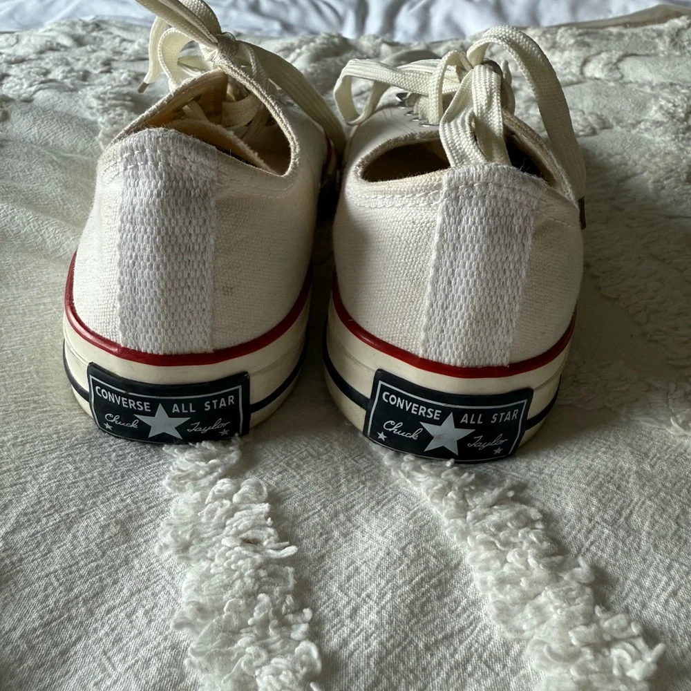 Converse White Sneakers with Red Accents